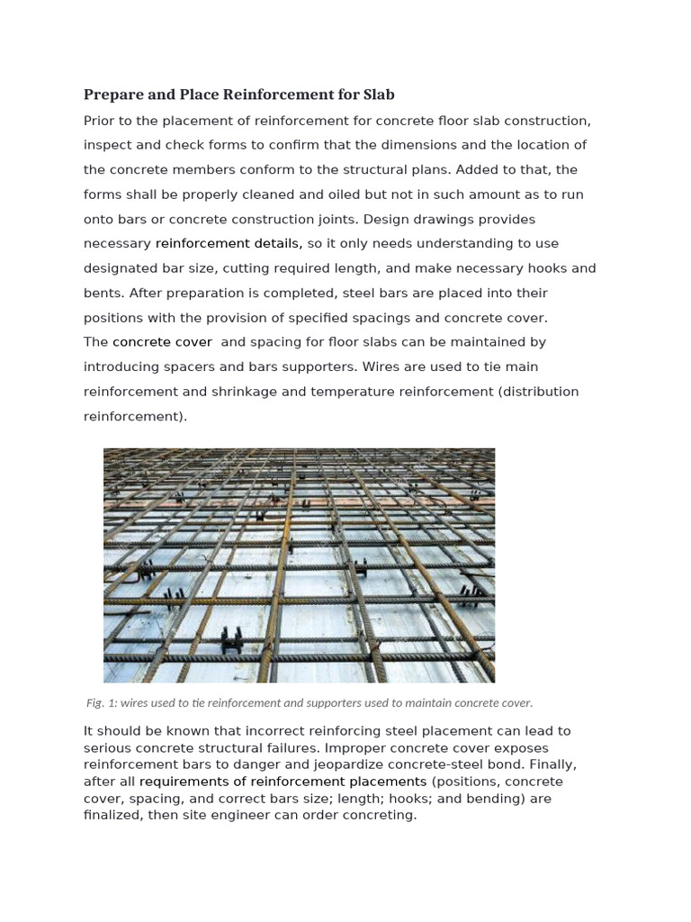 Slab Reinforcement | PDF