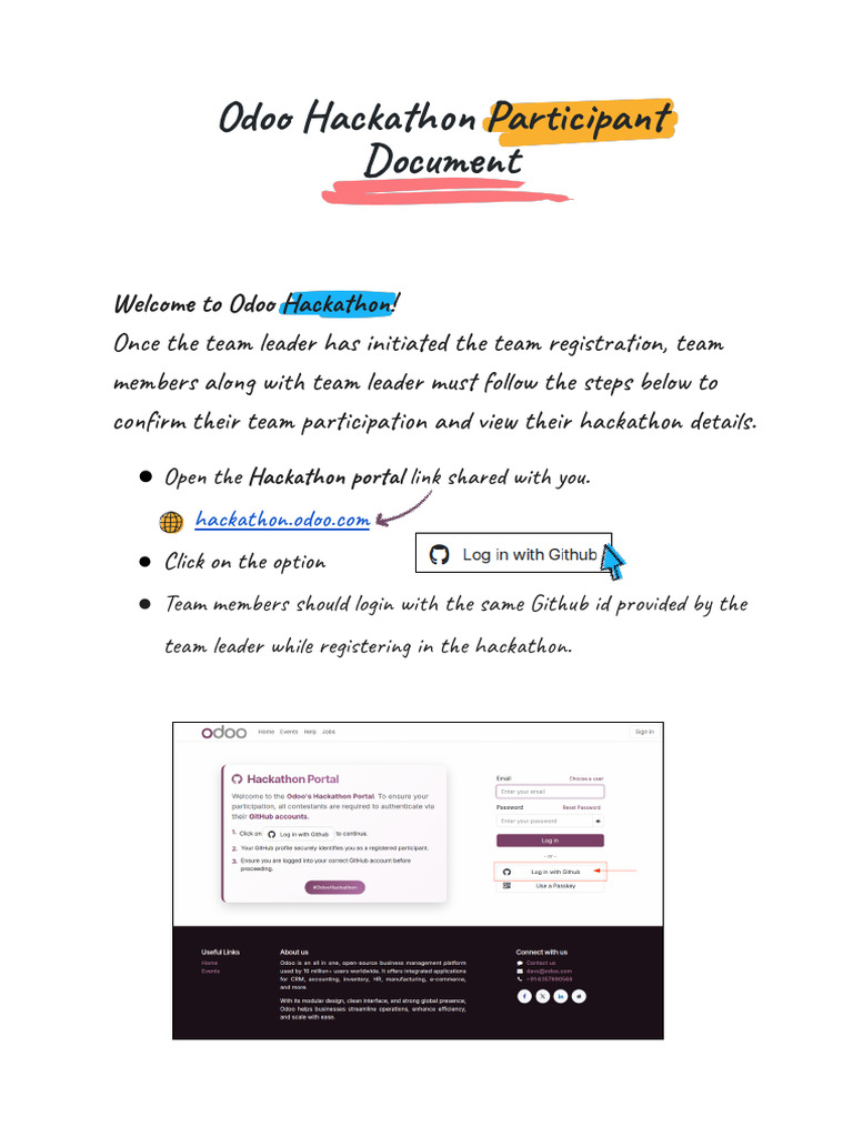 Odoo Hackathon Participant Document | PDF