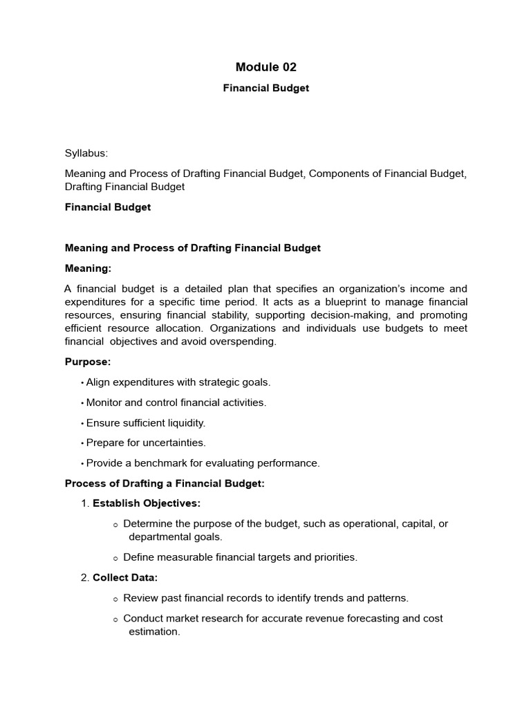 PFM Module 02 | PDF | Budget | Expense