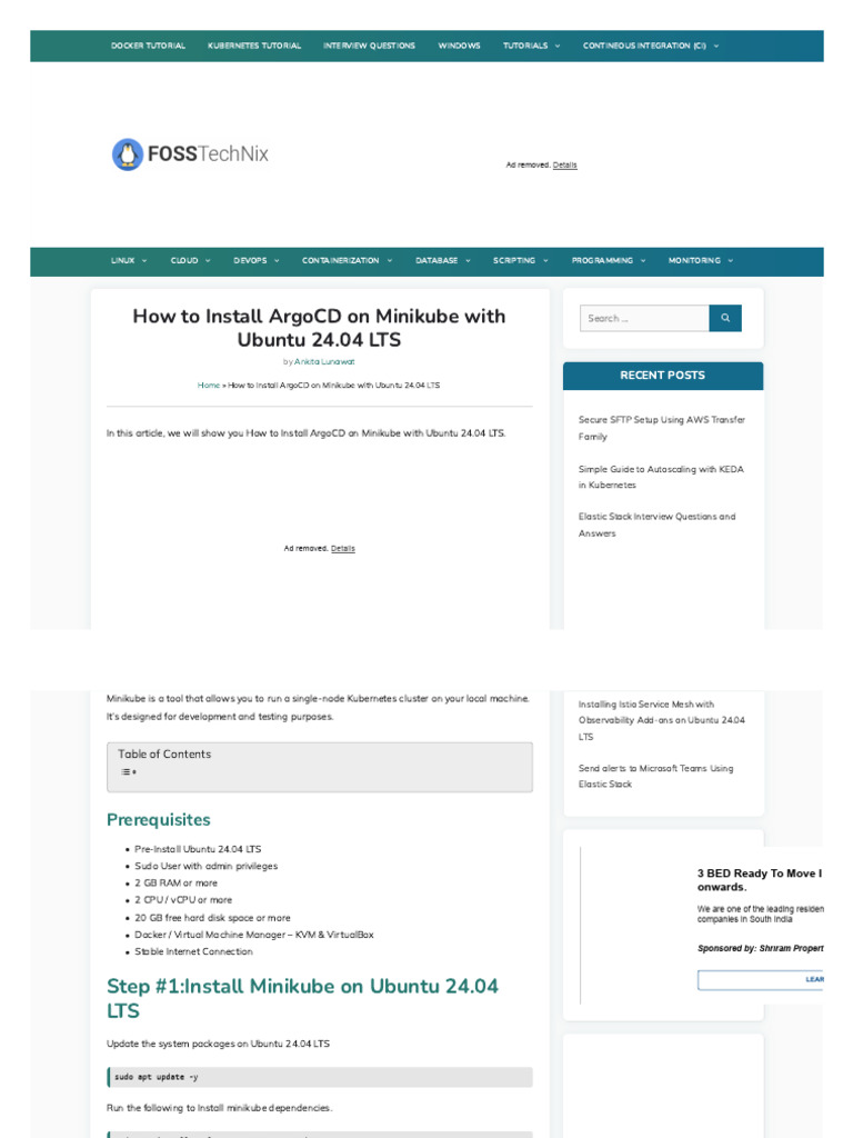 How To Install ArgoCD On Minikube With Ubuntu 24.04 LTS | PDF | Sudo ...
