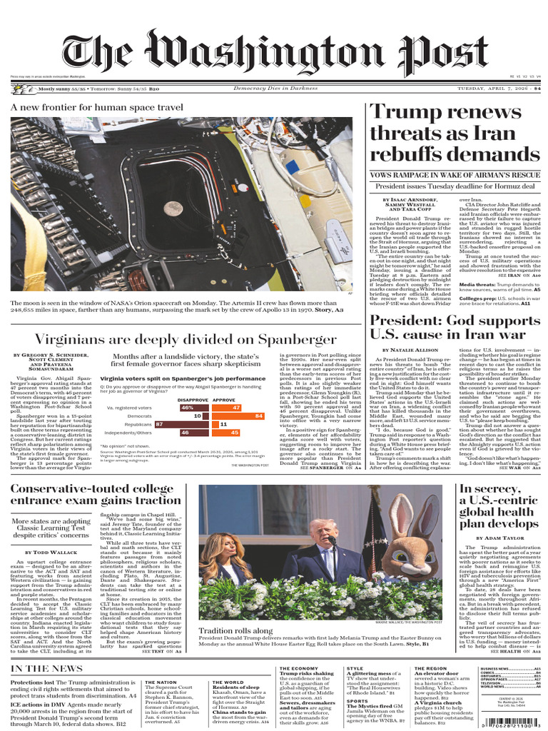 The Washington Post - 07.04.2026 | PDF | Sat | Democratic Party (United ...