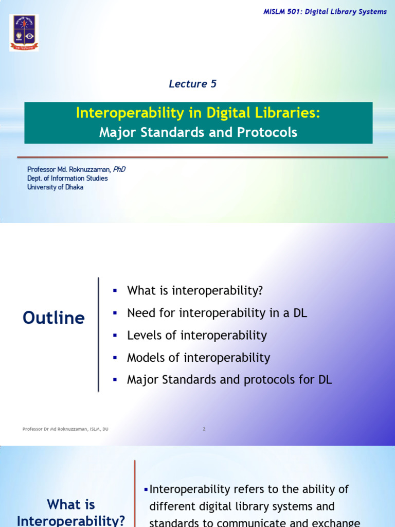 Lecture 5_Interoperability for DLs | PDF | Metadata | Interoperability