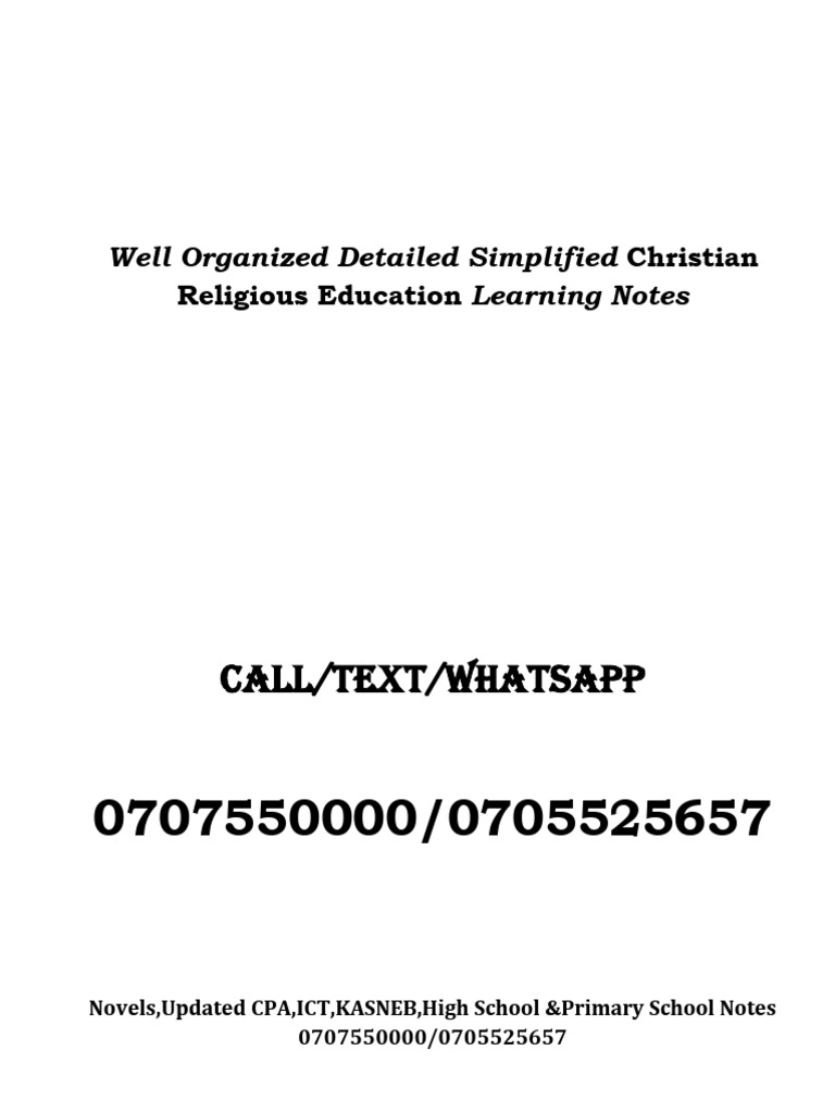 CRE FORM 1 NOTES | PDF | Genesis Creation Narrative | Bible