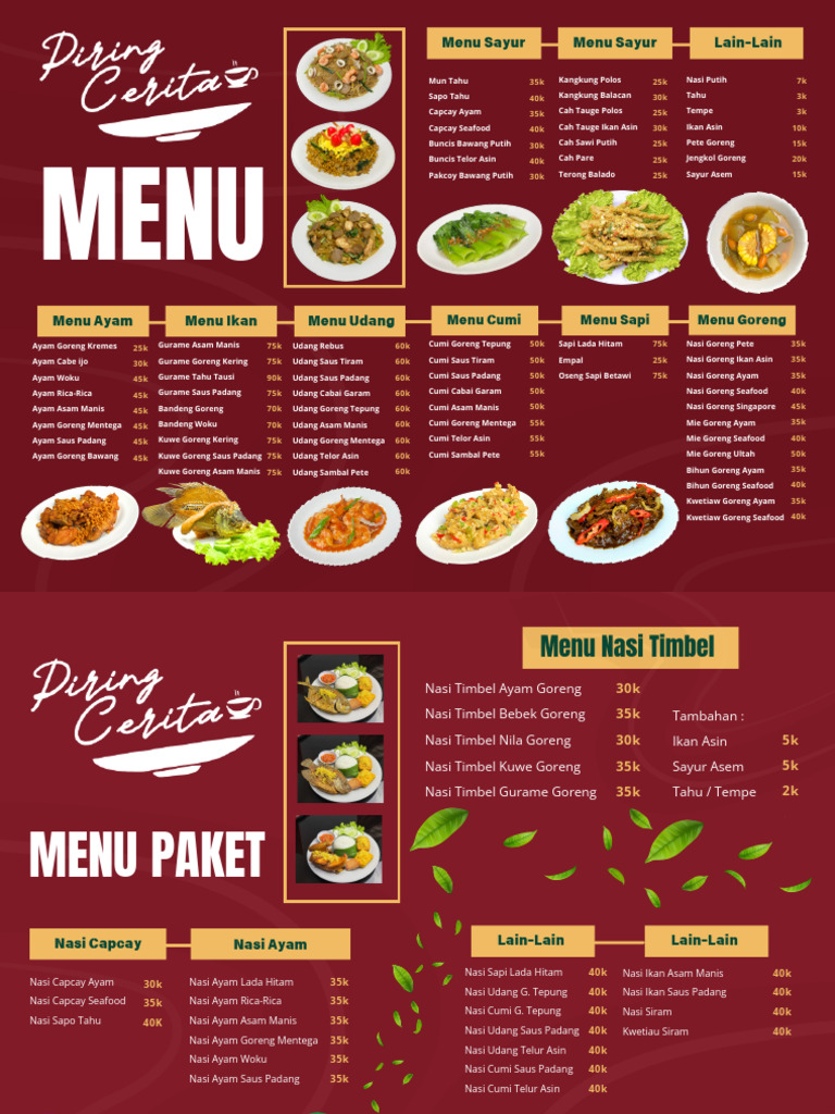 Menu Sangego 1 | PDF