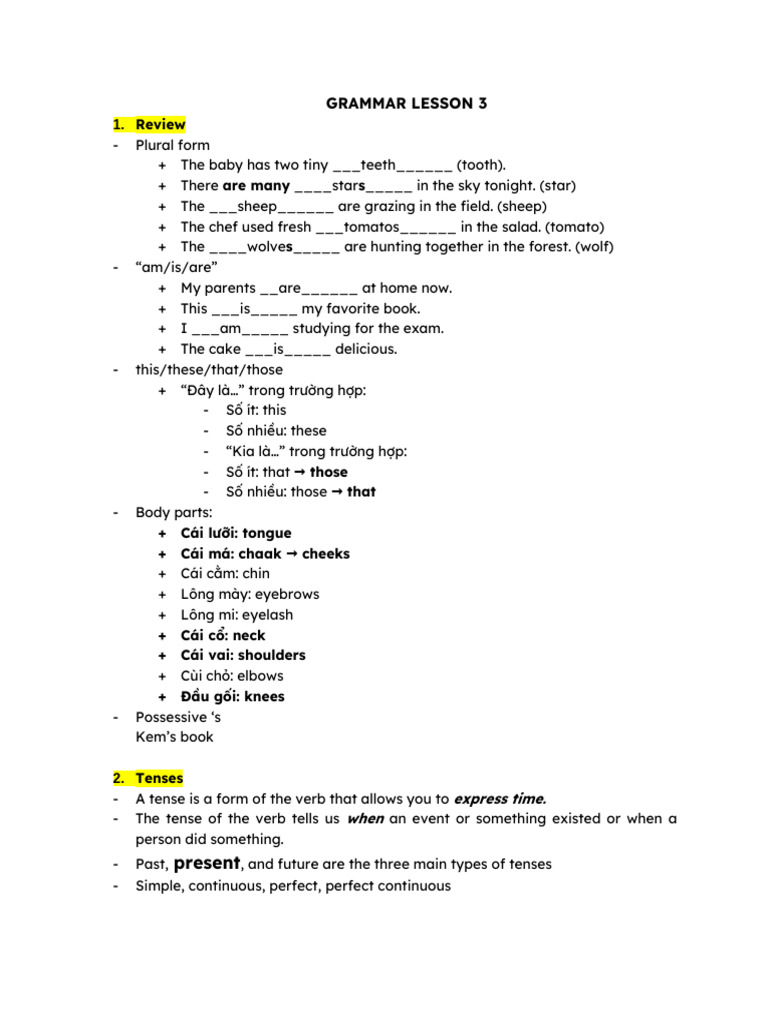 Grammar Lesson 3_ Present Simple and Present Continuous | PDF ...