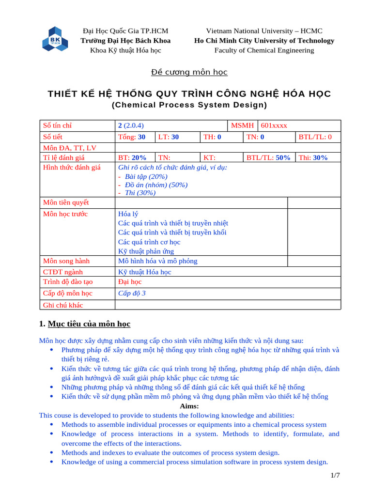 Process Design Syllabus v3 | PDF