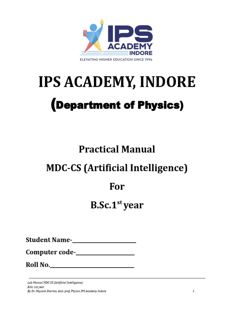 LAB Manual MDC-CS | PDF | Artificial Intelligence | Intelligence (AI ...