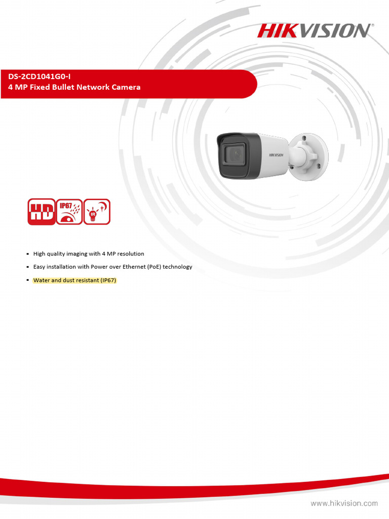 Bullet Camera Data Sheet | PDF | Camera Lens | Camera