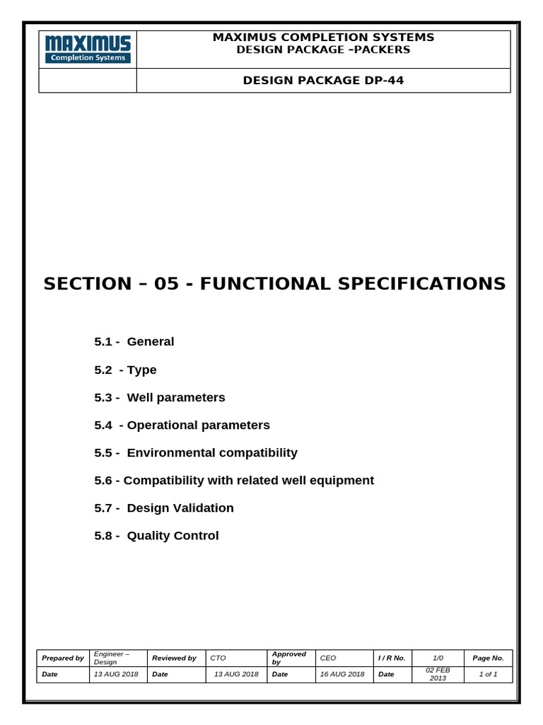 05. Functional Specifications | PDF
