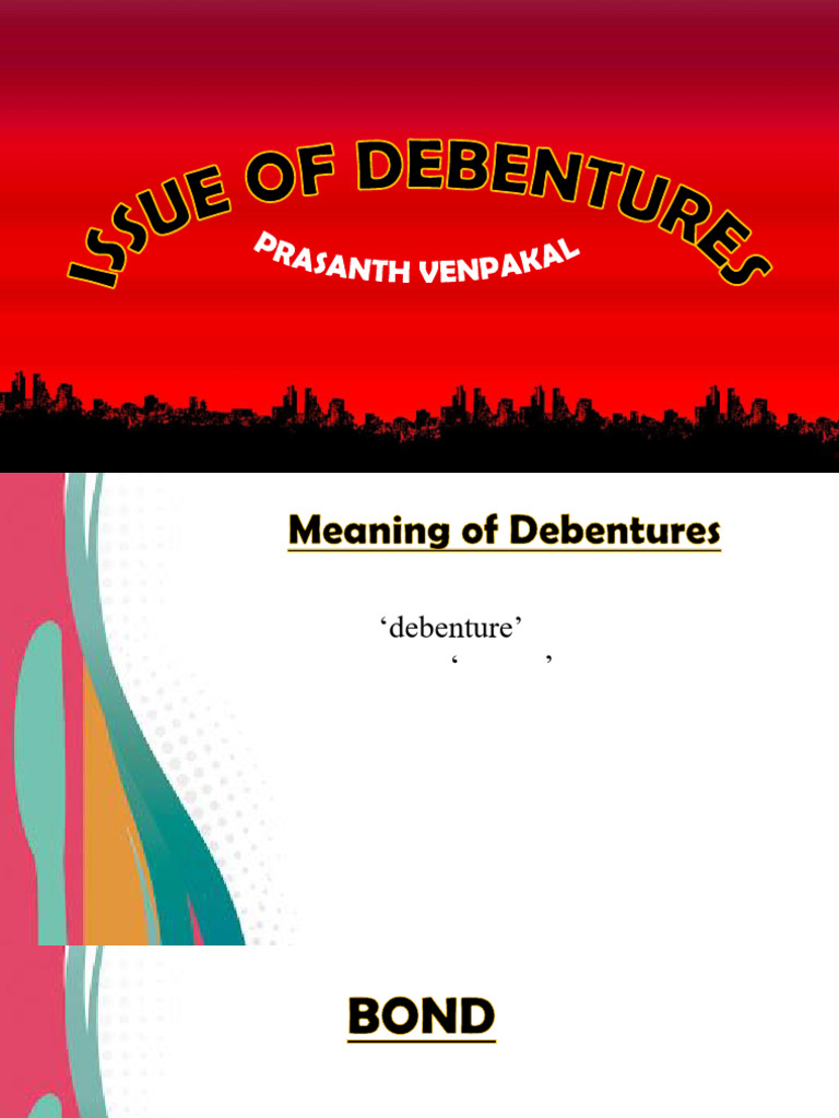 Issue and Redemption of Debentures | PDF | Bonds (Finance) | Debt