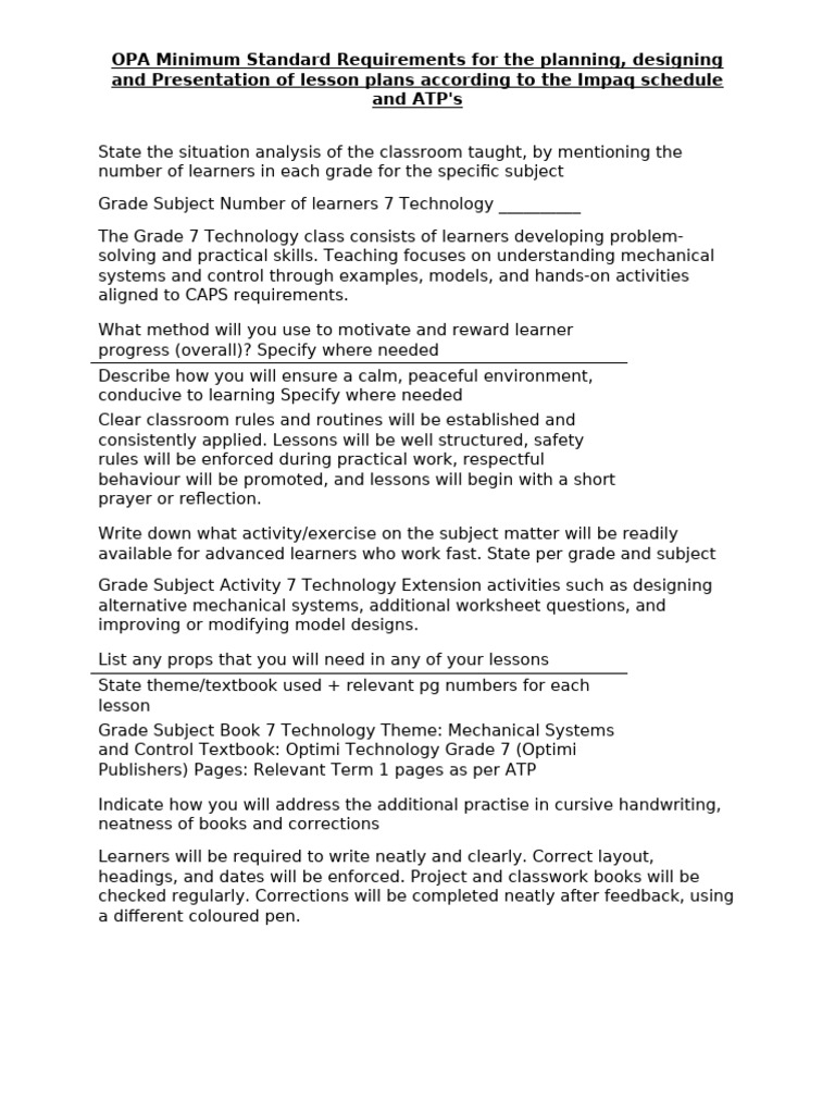 Grade 7 Technology Lesson Plan Term 1 Week 3-4 | PDF | Learning ...
