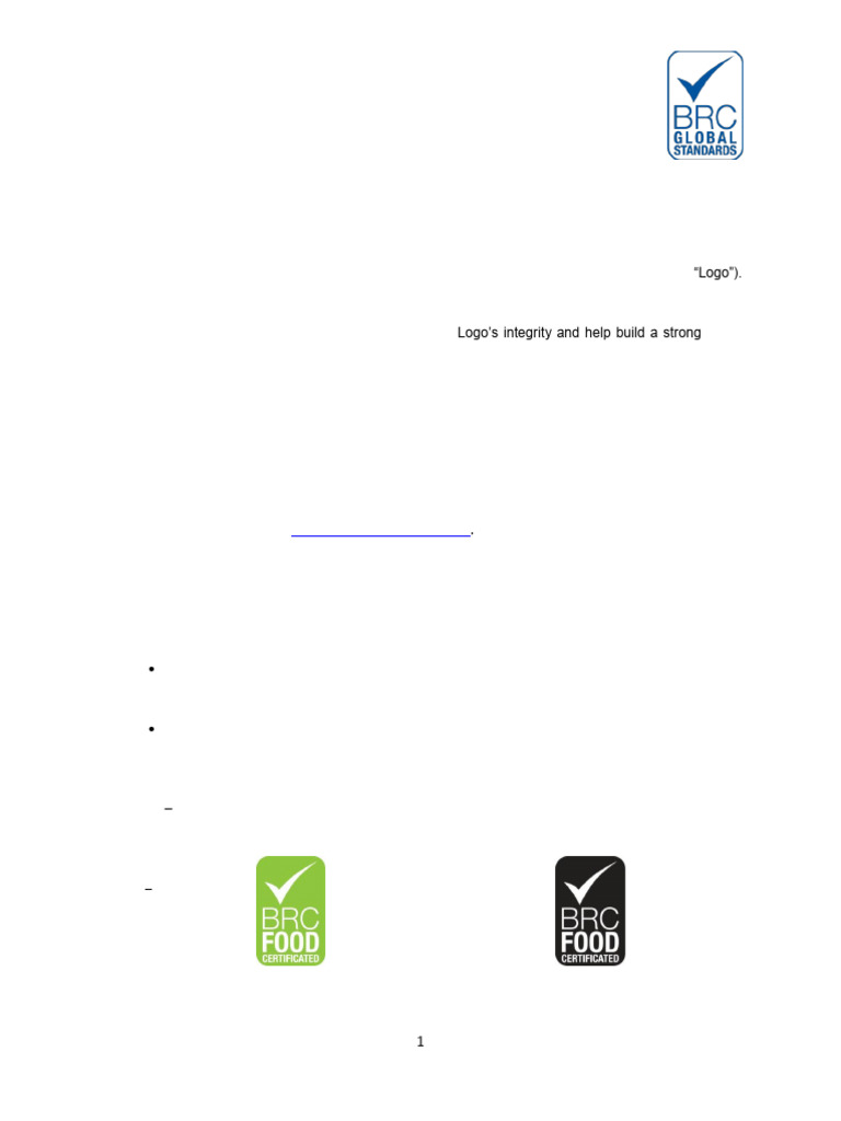 BRC Global Standards Directory Logo Guideline - 2011 | PDF | Logos ...