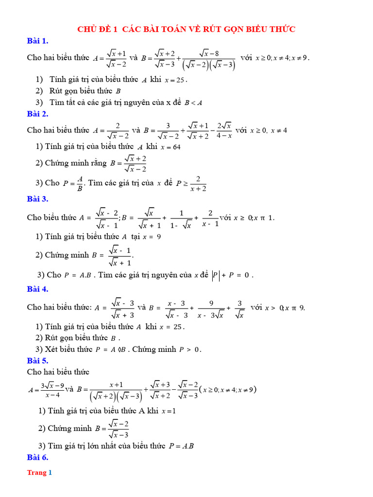Chuyen de 1 | PDF