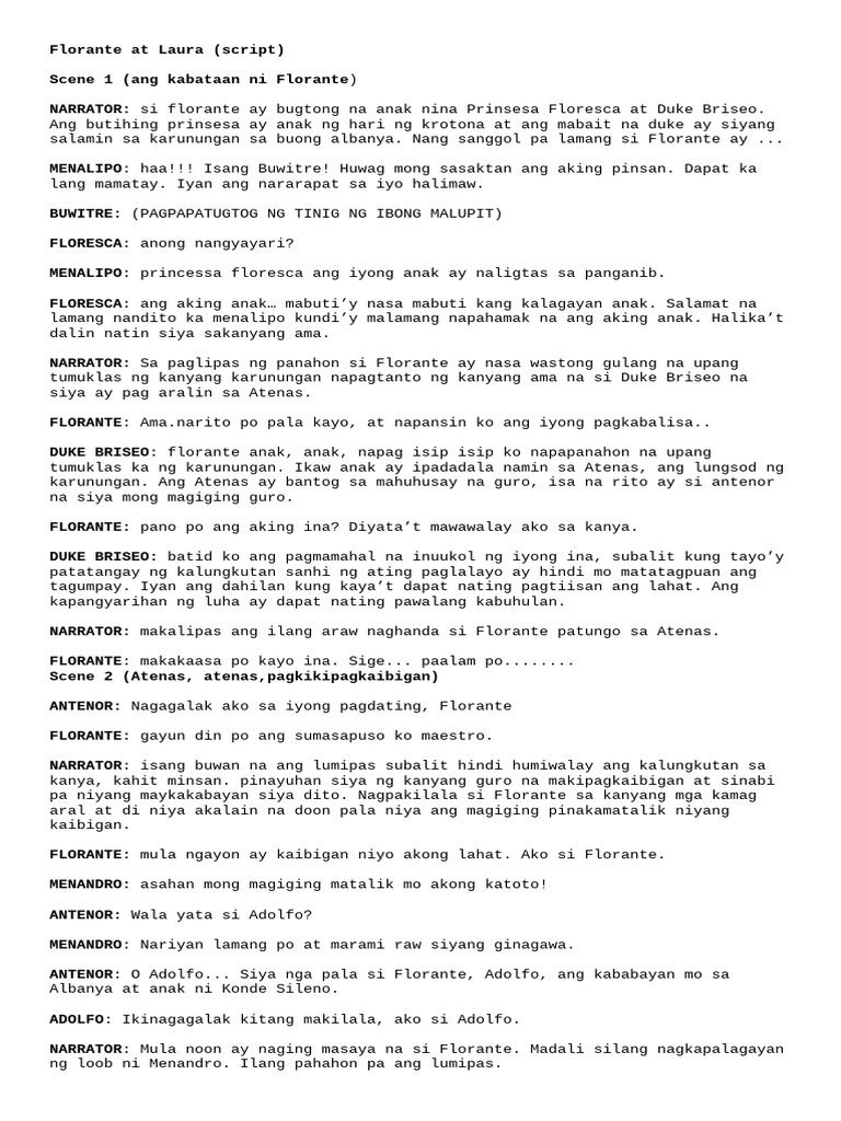 Florante at Laura Script-2 | PDF