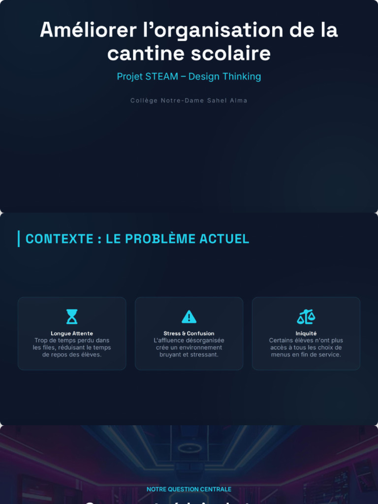 Projet STEAM Interactive - Cantine Scolaire | PDF