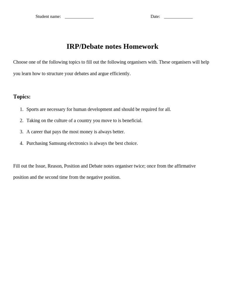 IRP Debate+Notes | PDF
