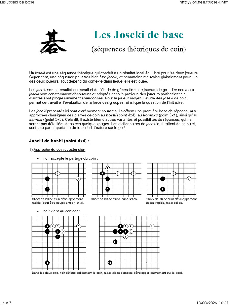 Les Joseki de Base | PDF