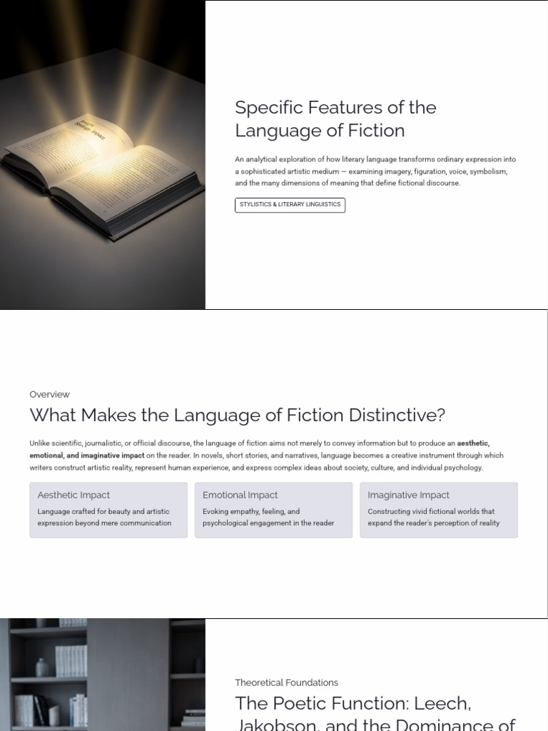 Specific-Features-of-the-Language-of-Fiction | PDF | Narrative | Aesthetics