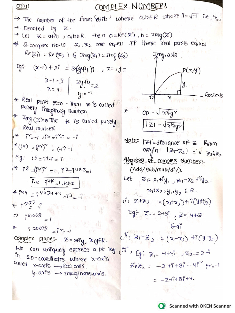 complex numbers | PDF