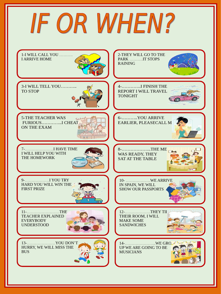 English Level 8 - If or When | PDF