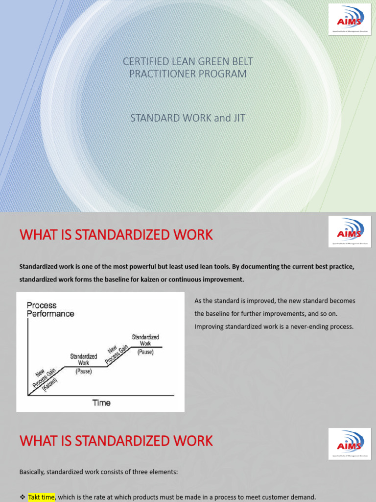 Standard Work & JIT GB 2 | PDF