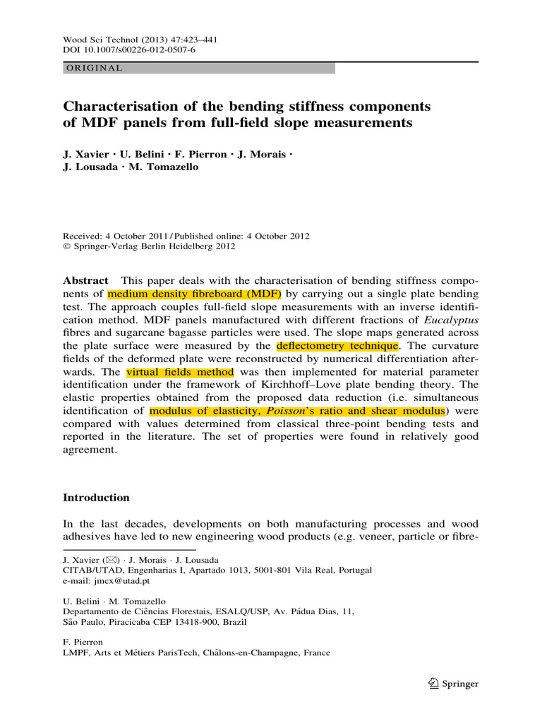 Xavier Et Al. - 2013 - Characterisation of the Bending Stiffness ...