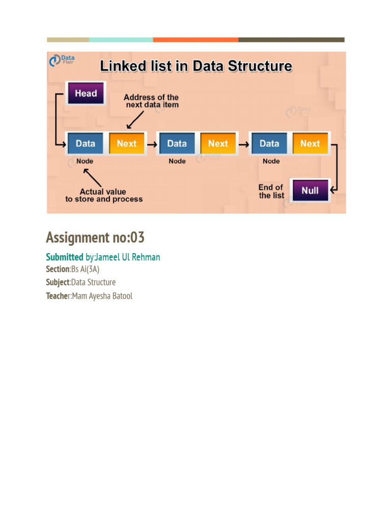 Assignment 3 Data Structure by Jameel (3) | PDF | Pointer (Computer ...