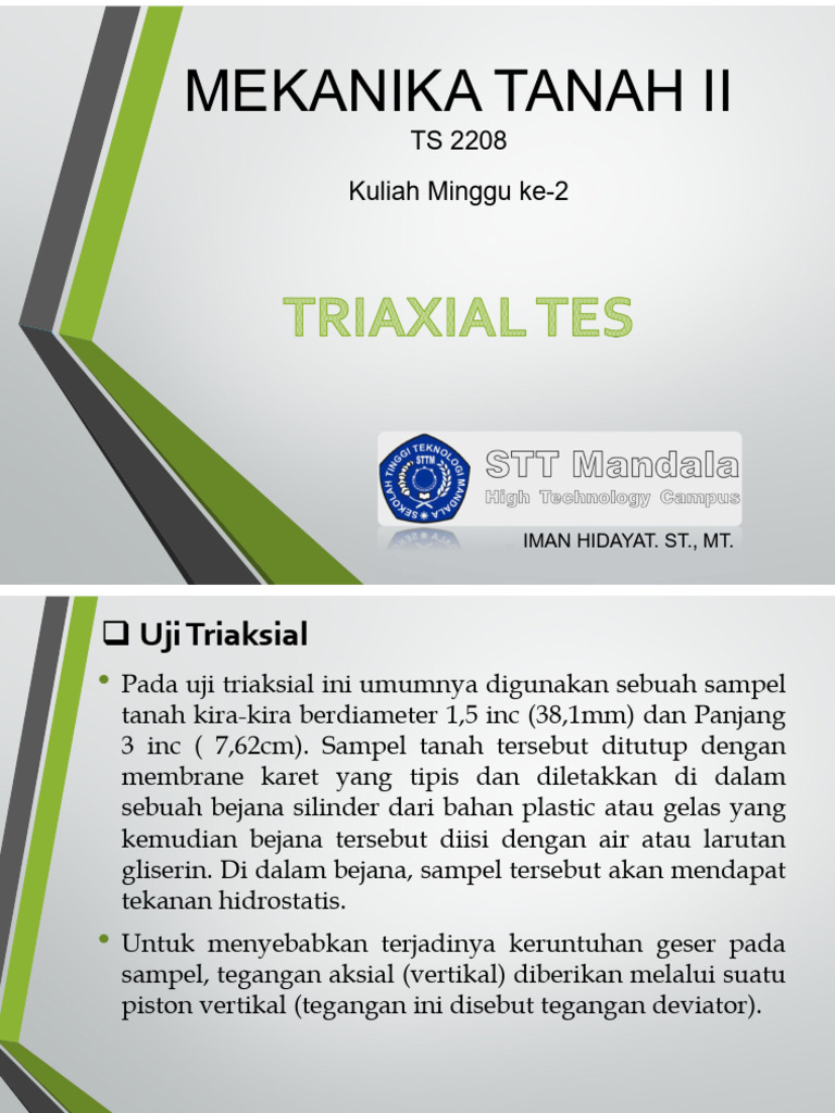MEKANIKA TANAH II Triaksial | PDF