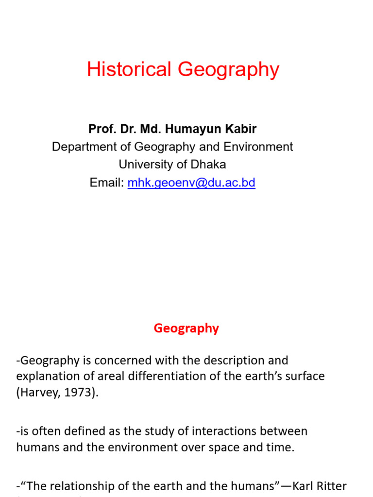 Concepts of Historical Geography (1) | PDF | Geography