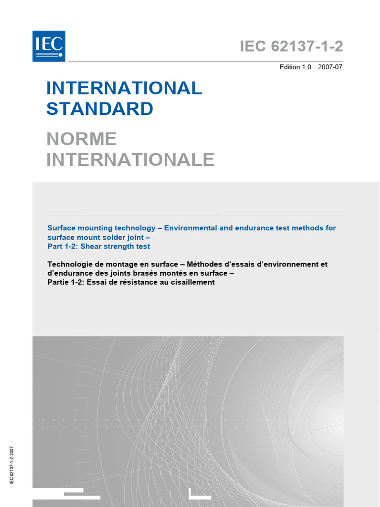IEC 62137-1-2 - Tel. @Electrical_Standards | PDF | Microscope ...