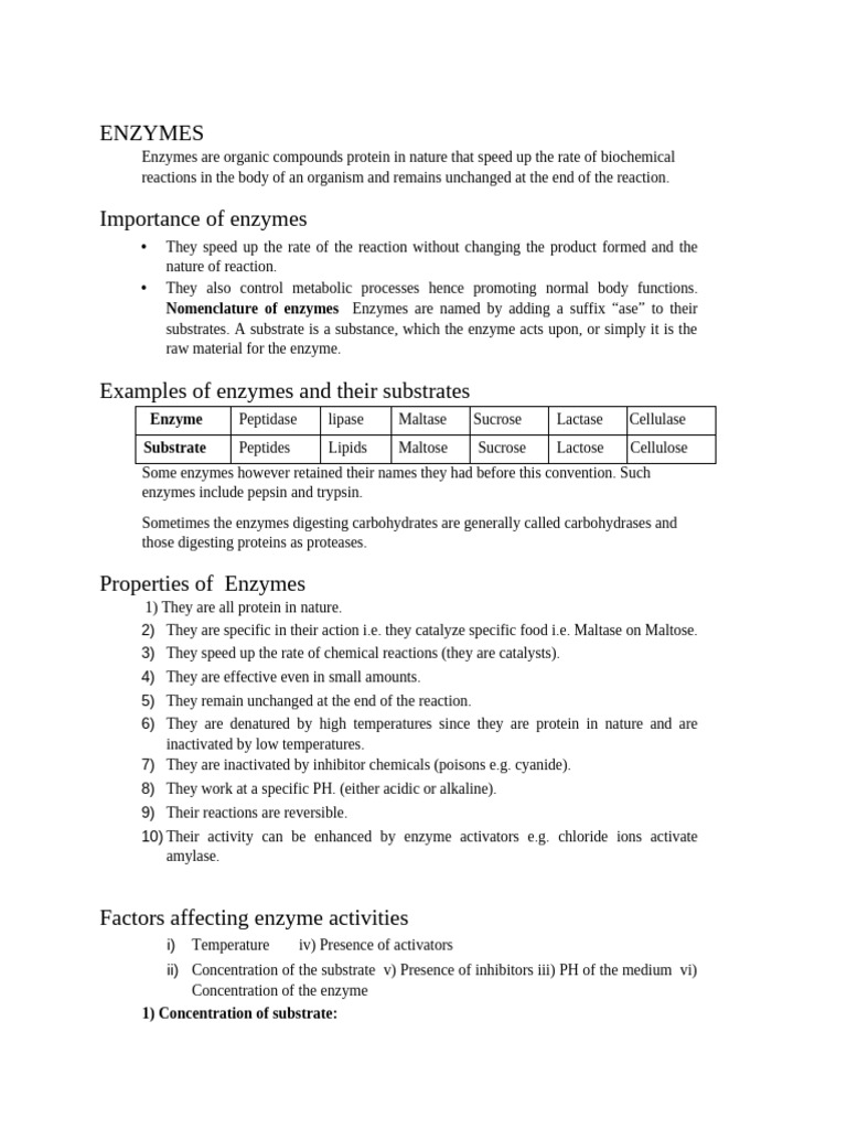 Enzymes Note for Teaching | PDF | Enzyme Inhibitor | Enzyme