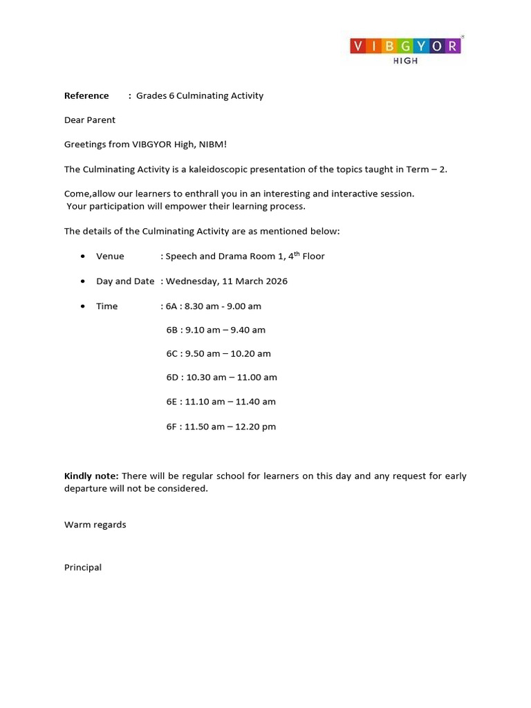 Culminating Activity - Grade 6 | PDF