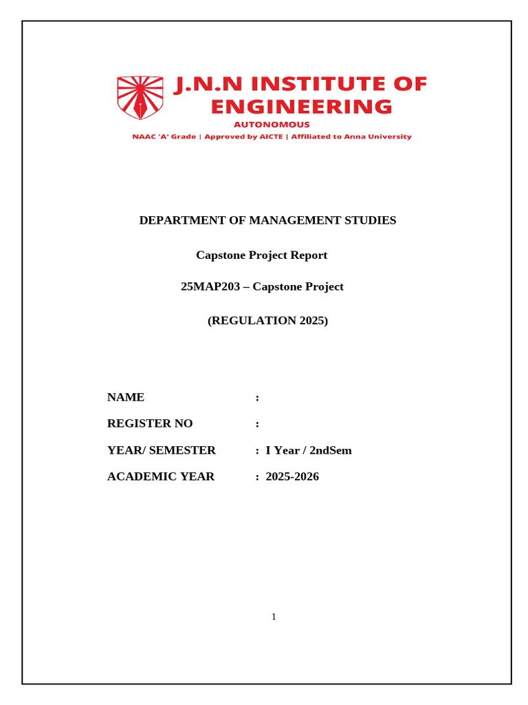Capstone Front Page Format 2025-2027 | PDF | Entrepreneurship