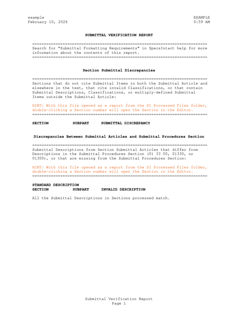 Example - [Submver.rpt] | PDF