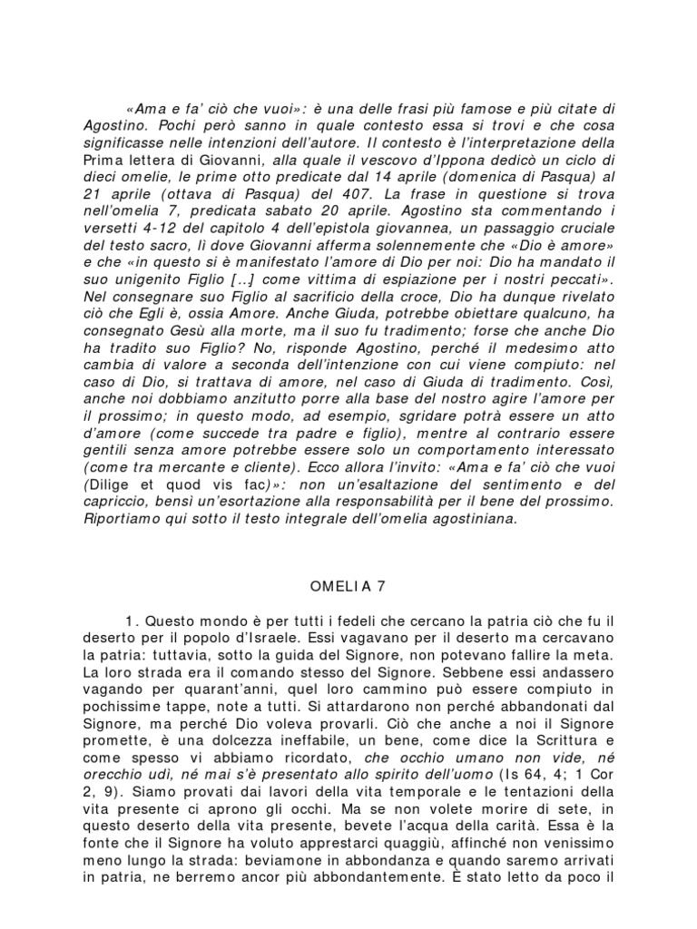Ama e Fa Cio Che Vuoi Sant Agostino | PDF