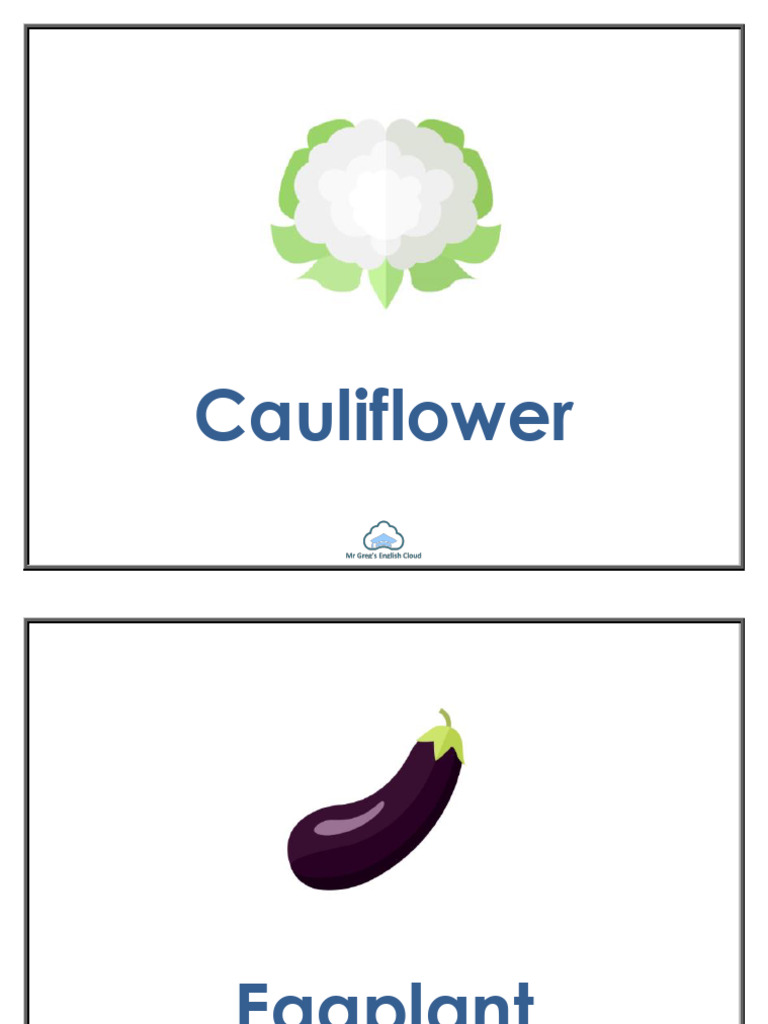 Vegetables Flashcards | PDF