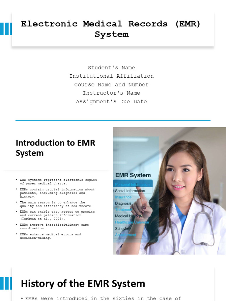 Electronic Medical Records (EMR) System | PDF | Electronic Health ...