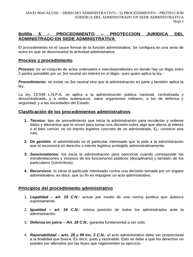 5. Procedimiento | PDF | Debido al proceso | Regulación