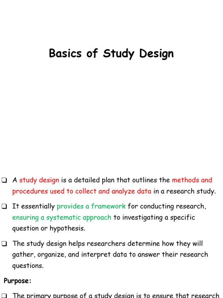 Basics of Study Design | PDF | Clinical Trial | Phases Of Clinical Research