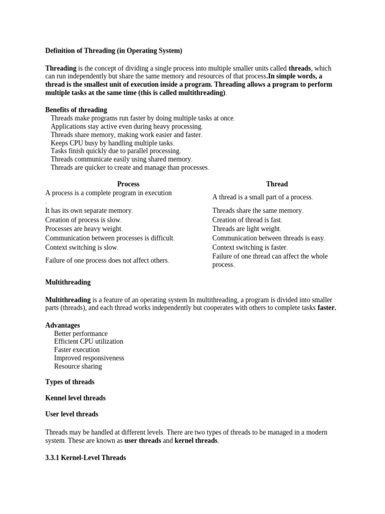 Definition of Threading | PDF | Thread (Computing) | Process (Computing)