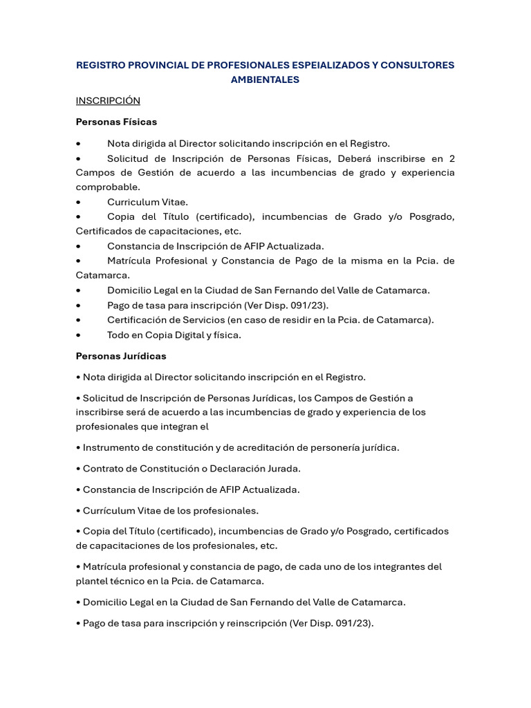 Registro Provincial de Profesionales Espeializados y Consultores ...