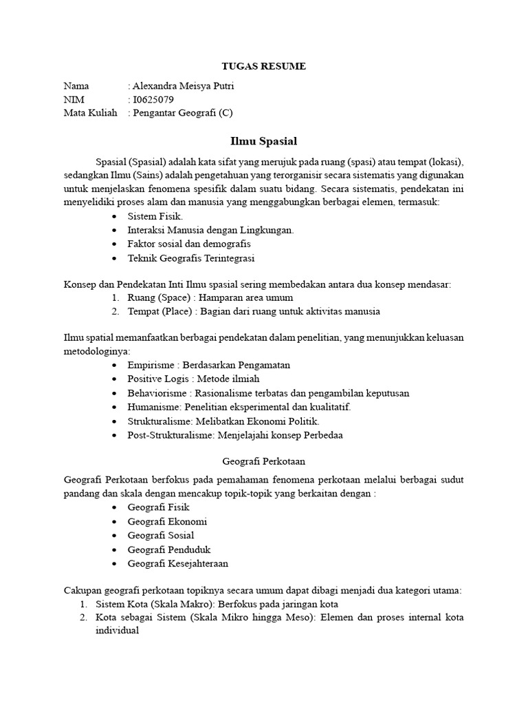 Tugas Resume Pengantar Geo Uas | PDF