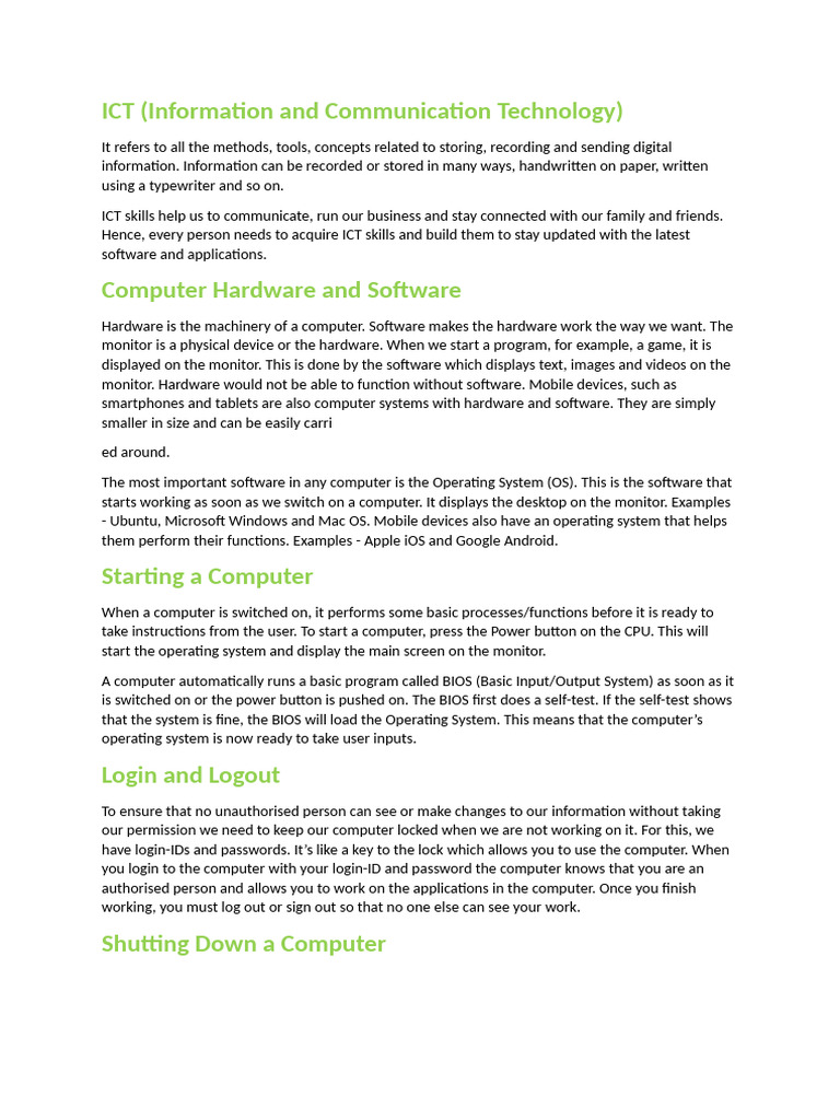Ict | PDF | Operating System | Cursor (User Interface)