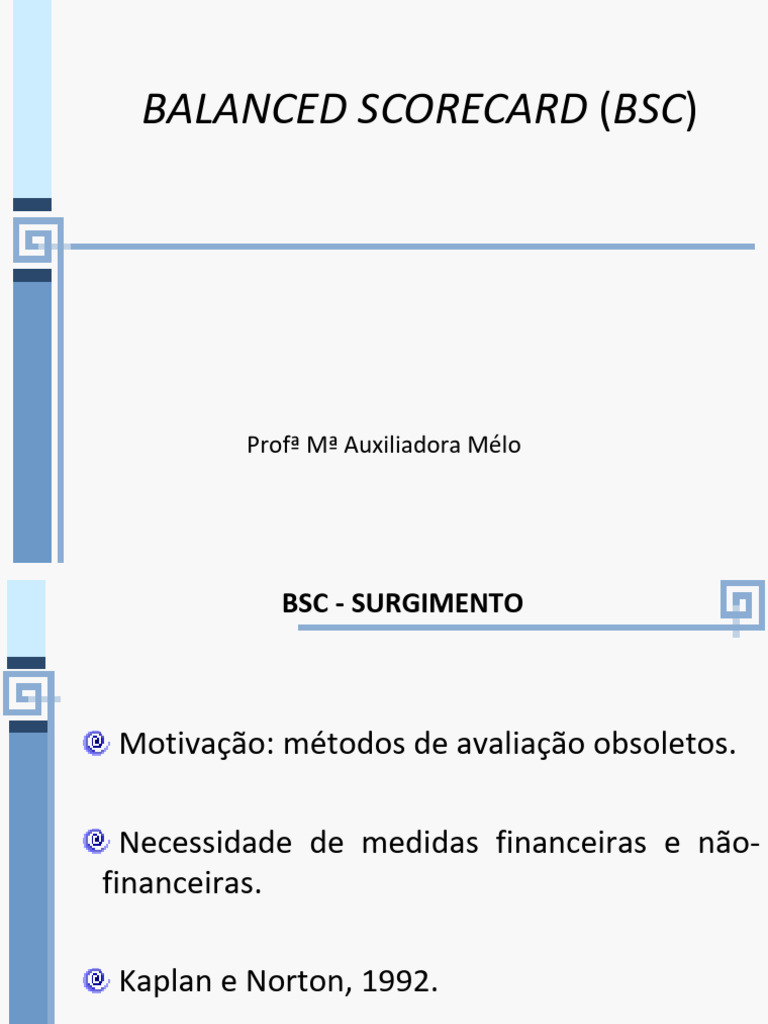 Aula Balanced Scorecard | PDF | Economias | Business