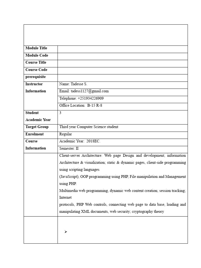 Internet Programming II Outline (for Cs) | PDF | World Wide Web ...