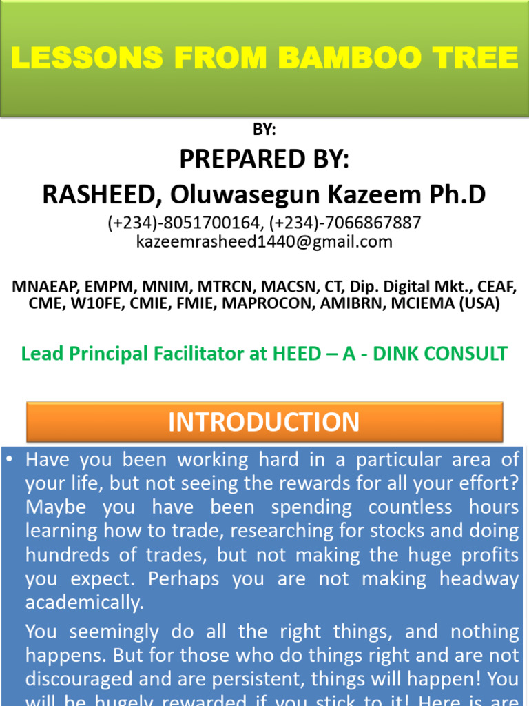 Lessons From Bamboo Tree | PDF