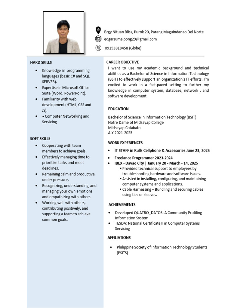 Resume Edgar Martin Sum Al Pong | PDF | Computer Science | Software ...