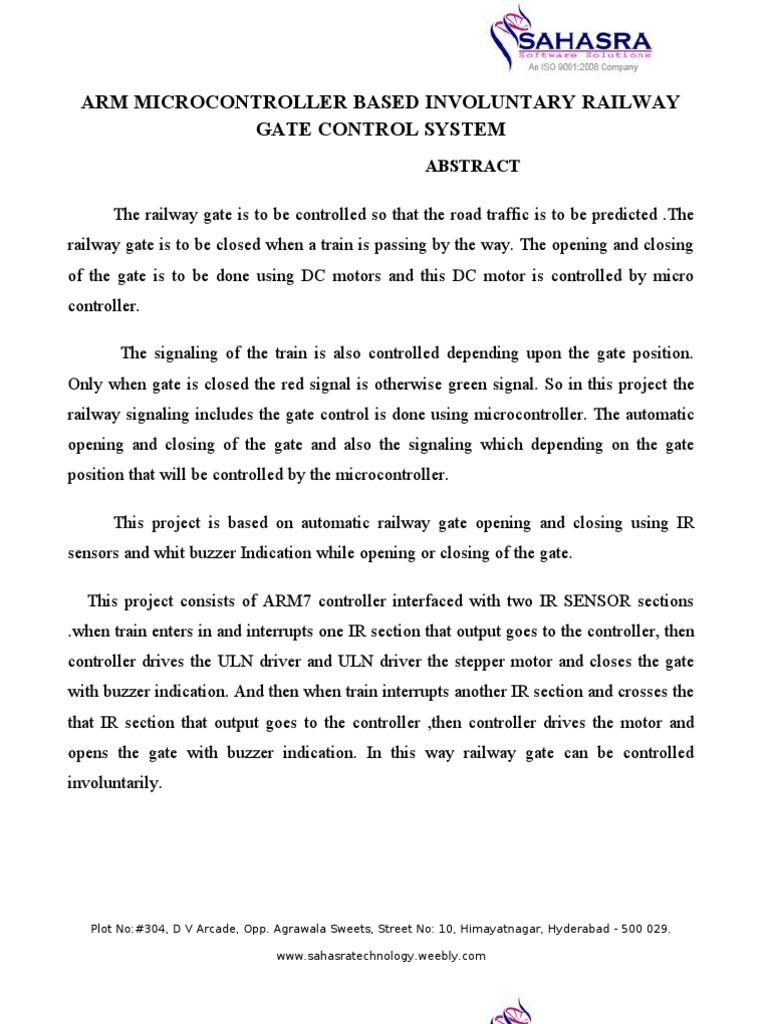 ARM Microcontroller Railway Gate System | PDF | Business