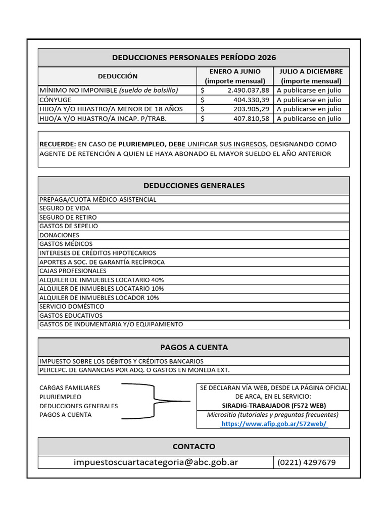 Deducciones 2026 - Cómo Bajar Mi Impuesto | PDF