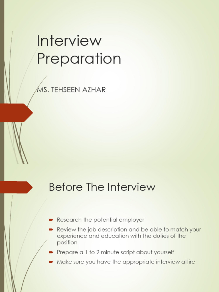 14.1. Interview Preparation | PDF | Salary | Cognition